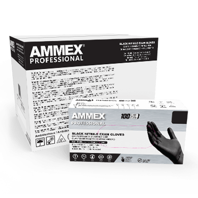 Gloves Exam Nitrile Ammex® Disposable Black Powder Free Smooth  Polymer Coated Small (100/BX 10BX/CS) by Ammex Corporation  ID ABNPF42100